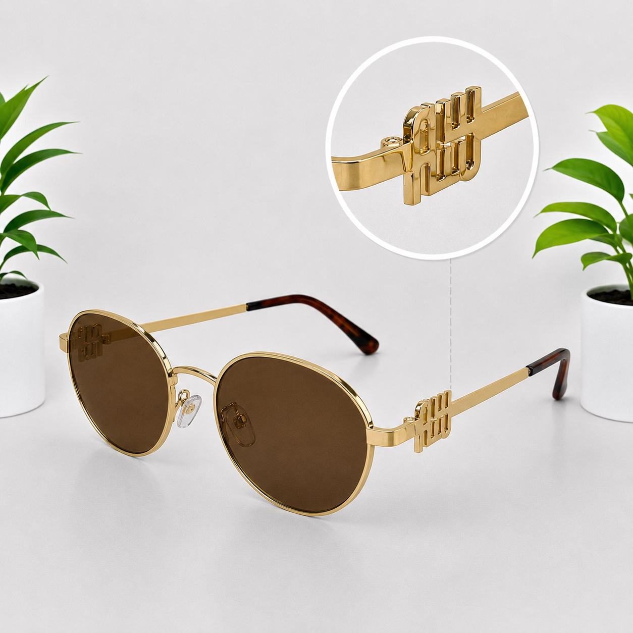 Miu Miu MU 54ZS Gold Brown